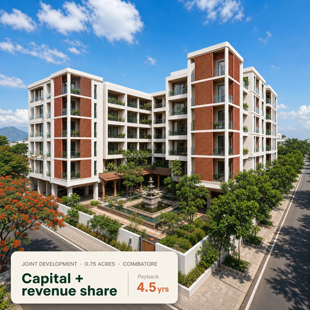 Scenic view of developed plot 1